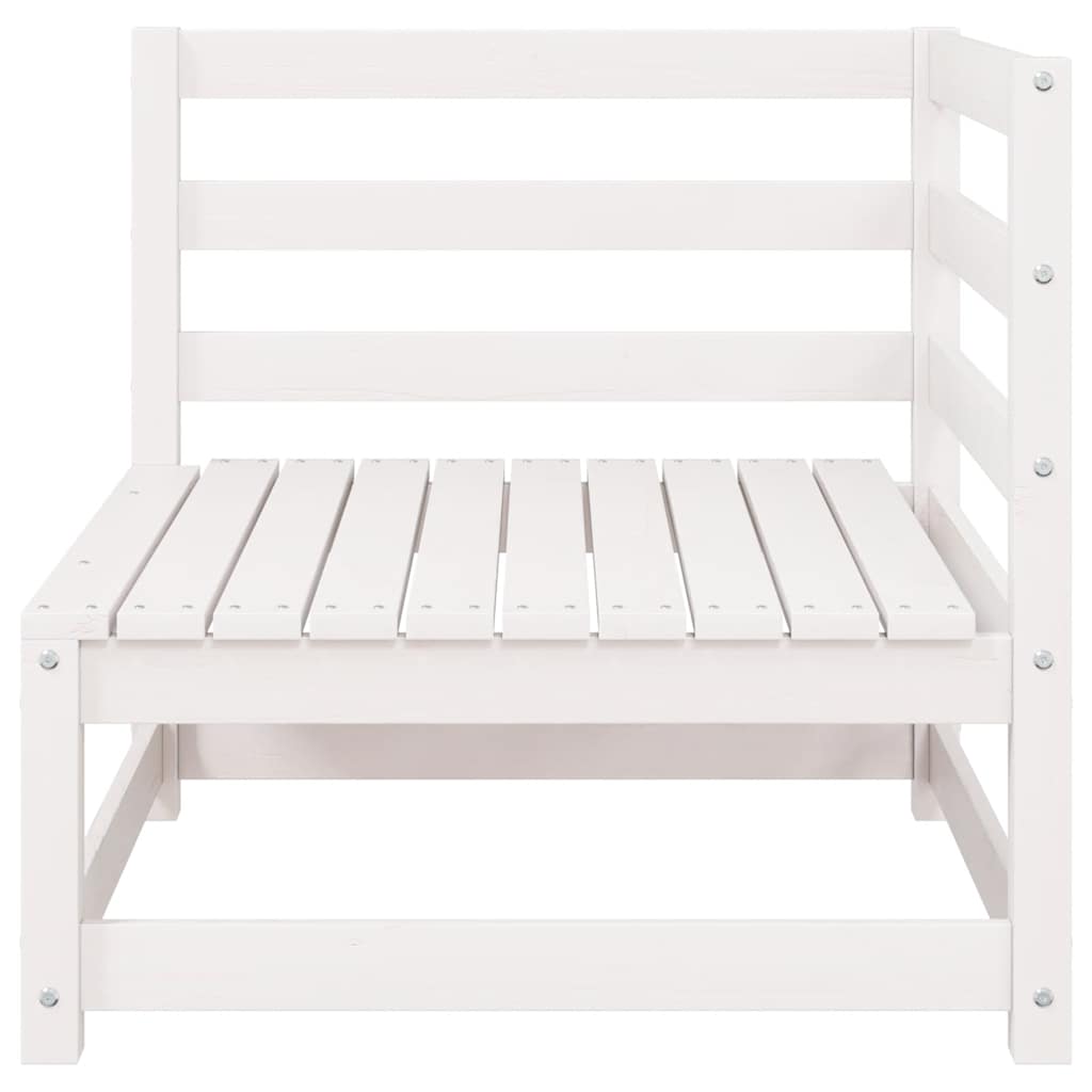 2 Piece Garden Lounge Set with Cushions White Solid Pine Wood