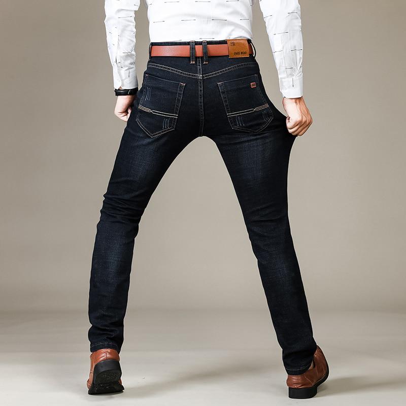 Dm Kledingheren 'S Mode Jeans Business Casual Stretch Slim Jeans Klassieke Broeken Denim Broeken