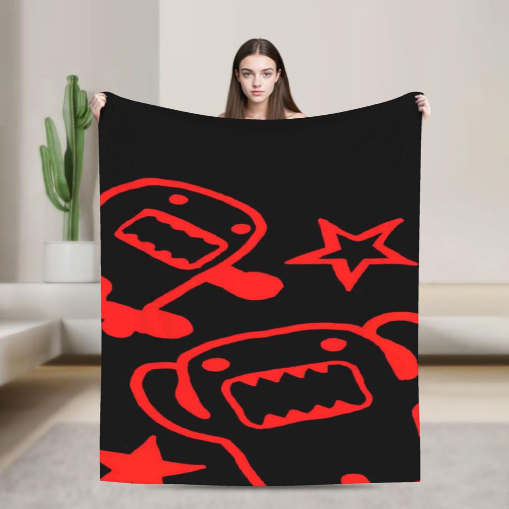 Comfortable Domo Kun Blanket Accessories Bed Decorative Throw Blanket Warm Flannel for Office