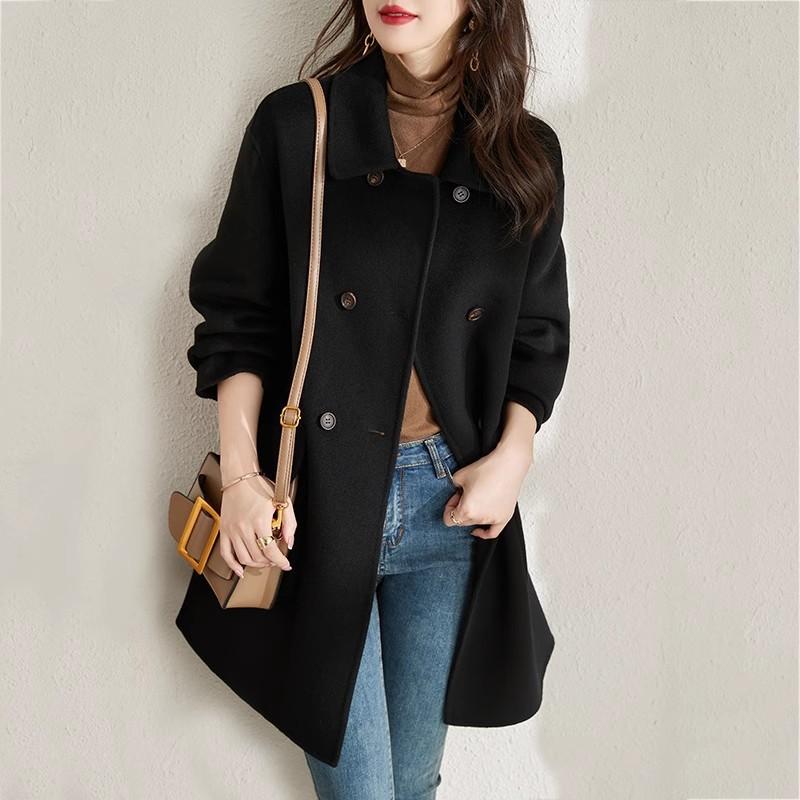 Cotton Woolen Coat Women's New Autumn and Winter Thickened Korean Version Slim and Thin Medium and Long Woolen Coat