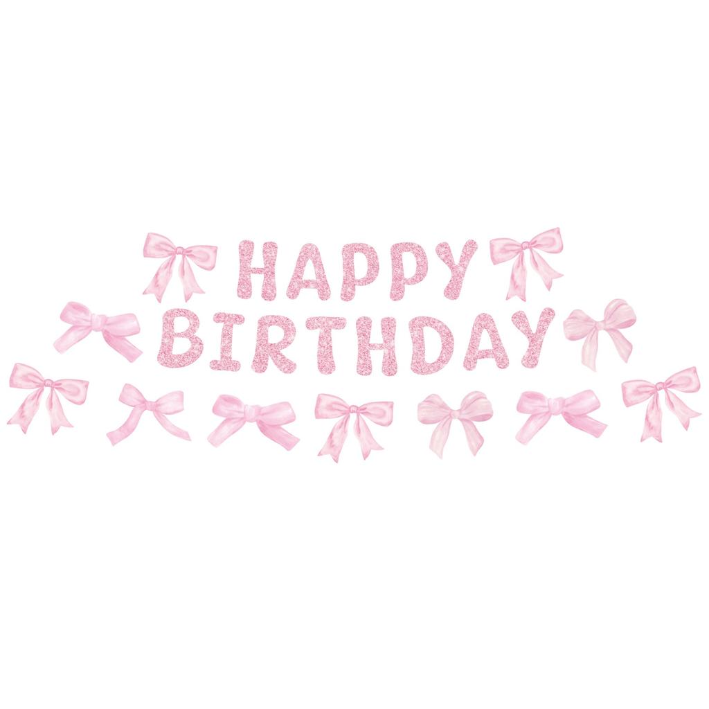 Lace Pink Bow-themed Girl Birthday Party Tableware, Disposable Paper Plate Decorative Items