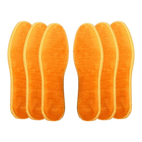 

3 пары термостелек с флисовой подкладкой, толстые, теплые, удобные, амортизирующие, для холодной погоды, дышащие, влагоотводящие стельки 37 жёлтый