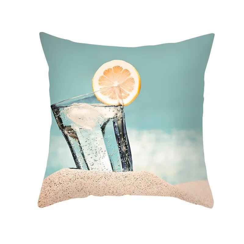 Nordic Summer Ocean Beach Print Pattern Cushion Cover Home Living Room Sofa Decoration Square Pillow Pillow Cover 45X45CM