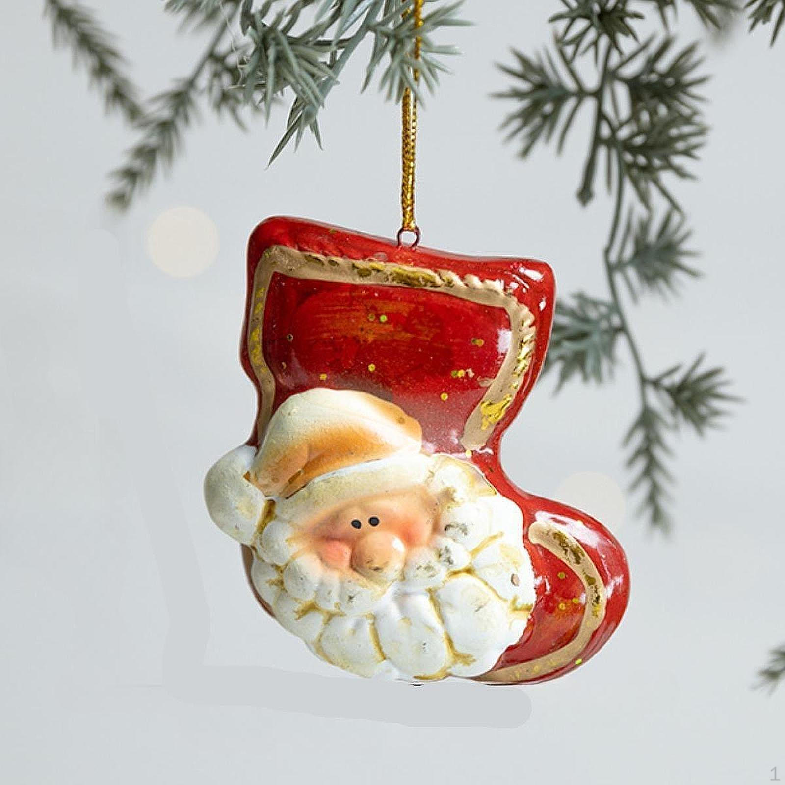 

Christmas Tree Decoration Ornament Santa Pendant Charm for Indoor 6.6cmx6.8cm