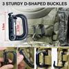 Carabiner Attachment Buckle Snap D-ring Equipment Tools Practical Webbing Lock Camping Hiking Survival Belts Accessories