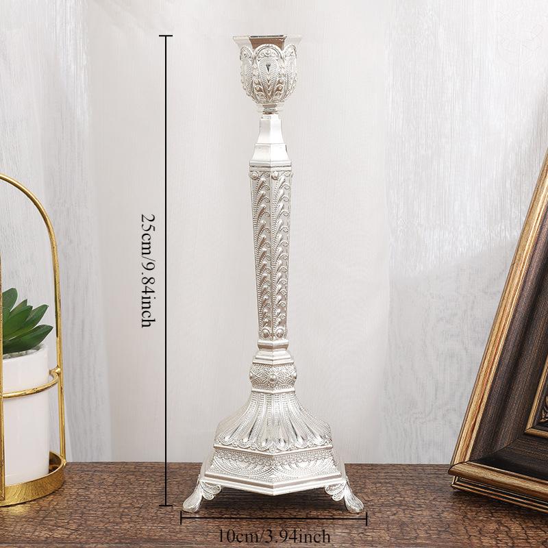 Europäischer Luxus Goldener Kerzenständer Klassische Reliefskulptur Kerzenhalter Hochzeitsmittelstücke Heim Esszimmertisch Dekorationen