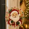 Einzigartiges Harz-Edelstein-Kunst-Weihnachts-Strassstein-Malset, DIY-Kranz-Bastelset für Erwachsene, doppelt funkelnde Wanddekoration, zweiseitiges Fensterornament, Acryl
