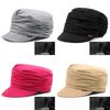 Spring Autumn Ladies Soft Hat With Wrinkled Asymmetric Design For Casual Outdoor Wear
