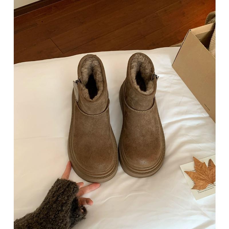 

Fleece Shoes, Thick-soled Cotton Shoes, Short Ankle Boots, Women s Snow Boots 40 хакі