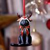 Christmas Cat Sculpture Pendant Christmas Resin Craft Figurines Hanging Decorations for Desktop Xmas Tree Holiday Party Home