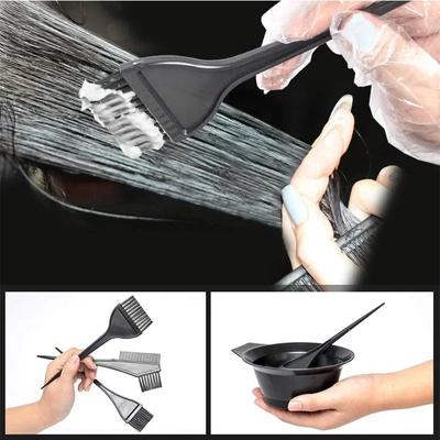 Kit d'accessoires de teinture pour cheveux noirs, 5 pièces/ensemble, peigne de coloration pour cheveux, brosse de mélange de couleurs en plastique, outil de coiffure à faire soi-même