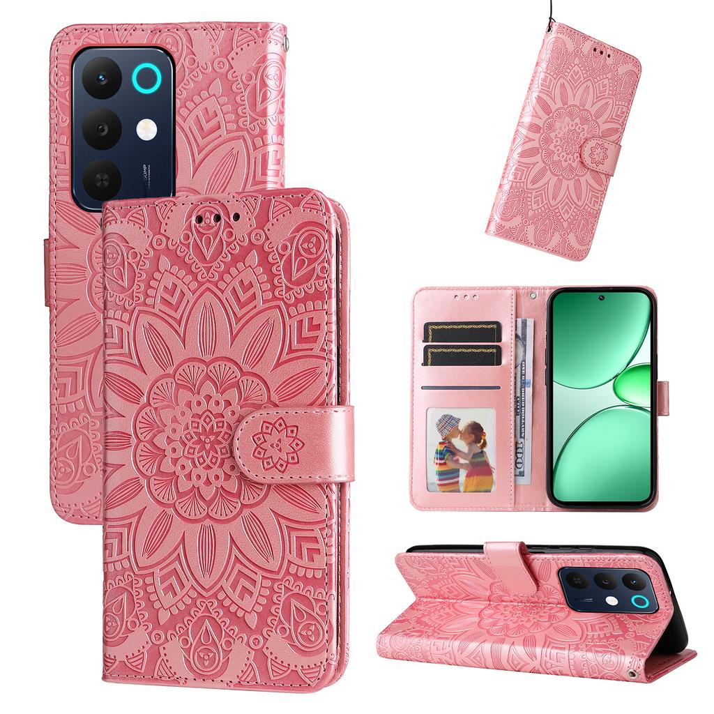 For Realme C85 5G Case Sunflower Imprint Leather Wallet Phone Cover