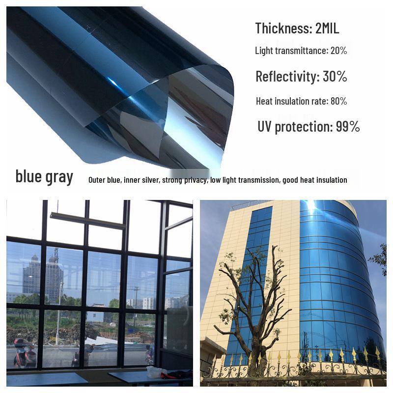 Architectural Solar Heat Insulation Window Film - Sun Shading & One-Way Reflective Design