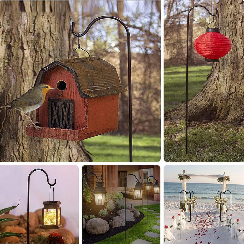 Iron Sheep Hook Garden Lamp Stand for Outdoor Decor