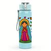 1PC Virgin Mary Heart Floral Frame 750ml Color Plastic Sports Water Bottle Leakproof Flip Straw Lid For Sports Office Home Use