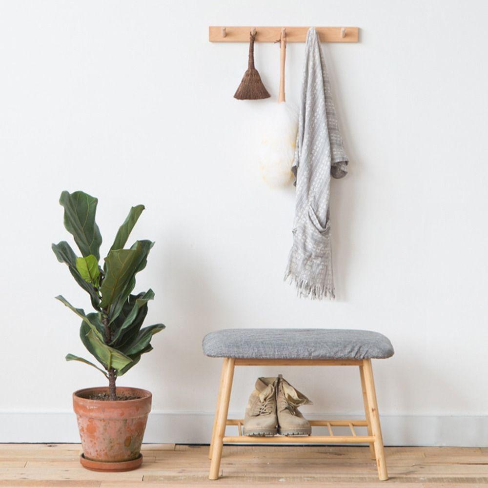 4/5/6/7 Hooks Decorative Hook Wooden Sundries Storage Hook Key Hook Rack Housewarming Gift