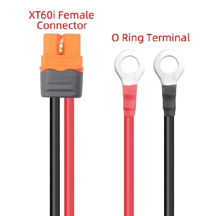 XT60IF Female Plug to O Type Terminal Converter Cable Wire Perfect for Solar Charging Features Fire Resistant Properties