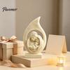 Modern Minimalist Ornament Holy Family Figurine Ornament, Hollow Water Drop Resin Religious Home Decor Statue, Western Style Tabletop Sculpture