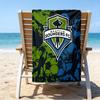 Strandtuch mit aufgedrucktem FC-Wappen, superweiche Mikrofaser, perfektes Geschenk zum Geburtstag, für Pool, Strand, Reisen, für Familie und Freunde