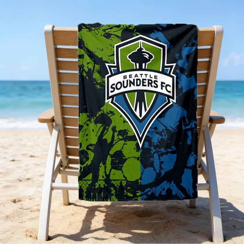 Strandtuch mit aufgedrucktem FC-Wappen, superweiche Mikrofaser, perfektes Geschenk zum Geburtstag, für Pool, Strand, Reisen, für Familie und Freunde