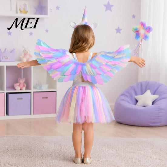 Lightweight Swan Wings for Adults Angel Feather Kids, Colorful Wing Costume Accessory Comfortable Masquerade with Elastic Strap Halloween Party,