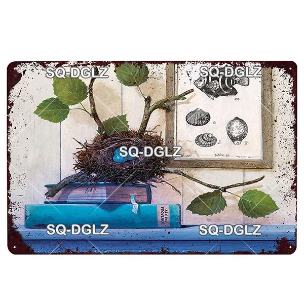 Placă de afiș din metal cu flori, placă de metal vintage, placă de tablă, decor de perete pentru hambar, cameră, bucătărie, garaj, pictură de fier