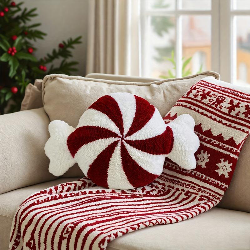 1pc Christmas Limited Edition Shaped Candy, Cane, Windmill Cushion Cover, Holiday Decoration, Gift Pillowcase Chair Cushion