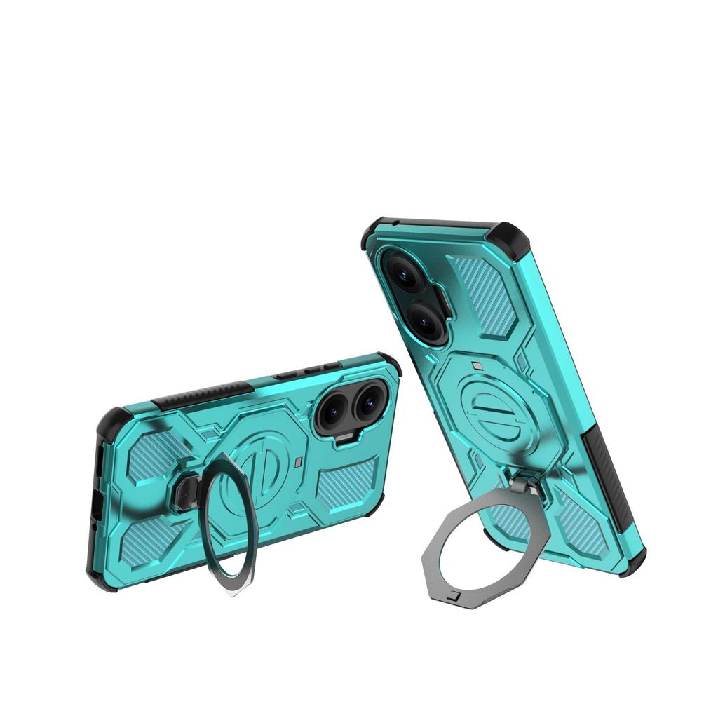 Xiaomi Redmi Turbo 4 Pro/Xiaomi Poco F7 Magnetic Ring Case 360° Rotatable [Military-Grade Drop Protection] + Metal Plate for MagSafe Phone Case