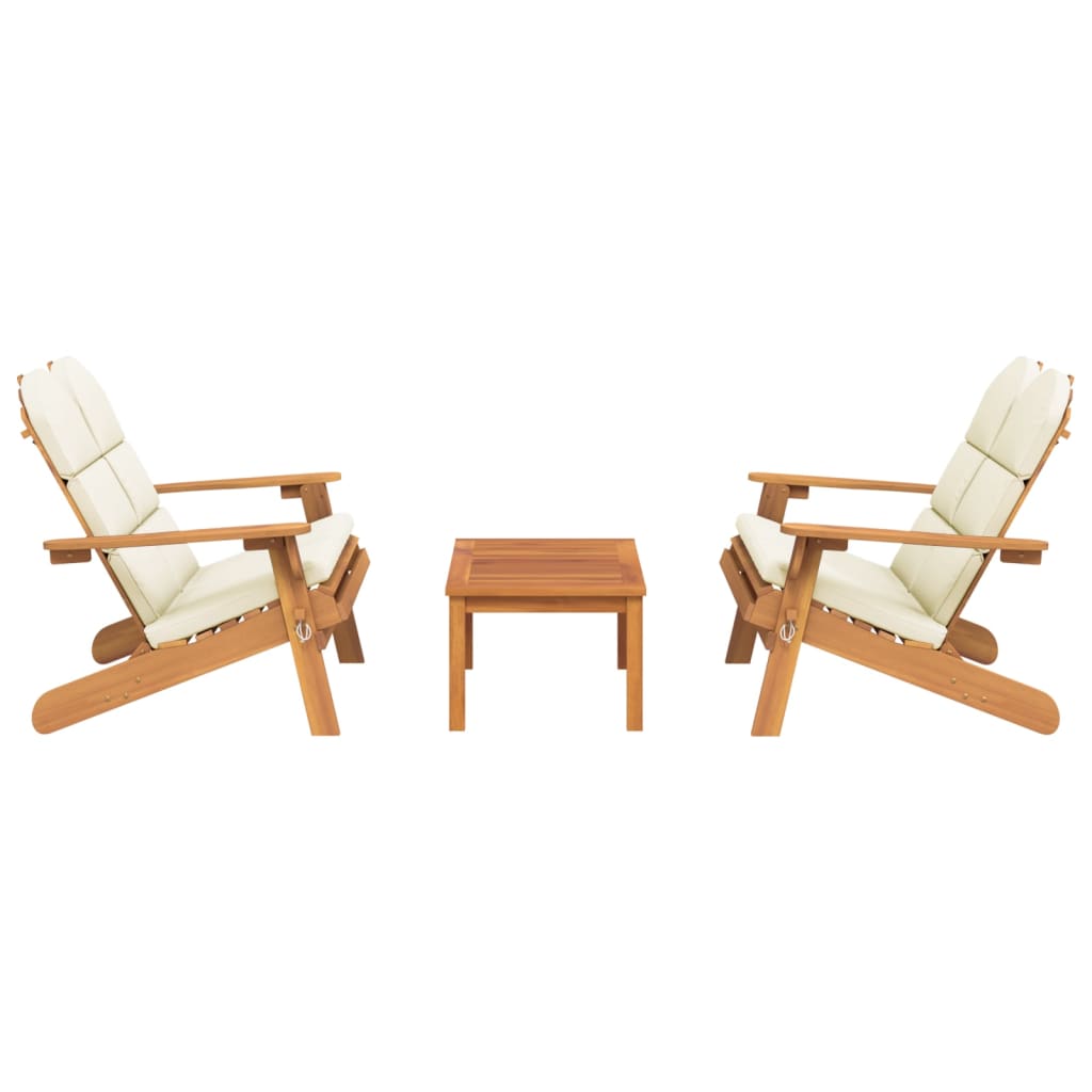 3 piece Garden Lounge Set Adirondack Solid Wood Acacia\