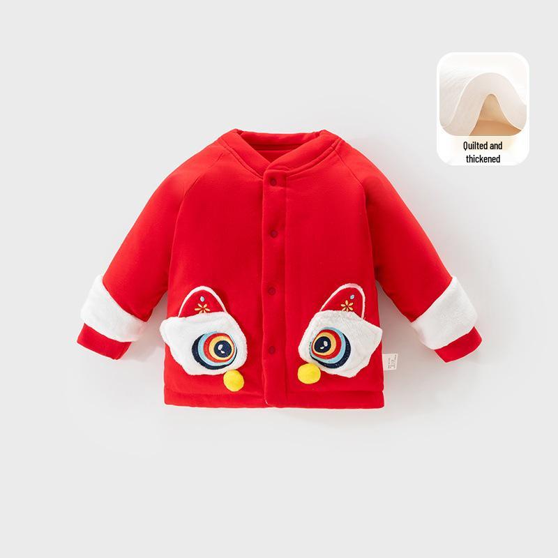 Baby New Year Quilted Red Cotton Coat - Boys  Warm Autumn/Winter Outerwear 120 cm