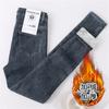 Women's Autumn and Winter Plush Jeans Elastic Tight Fitting Slimming Thick and Warm Pants