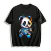 Cyberpunk Mechanical Panda Print Casual Cool Unisex Top Pure Cotton T-shirt