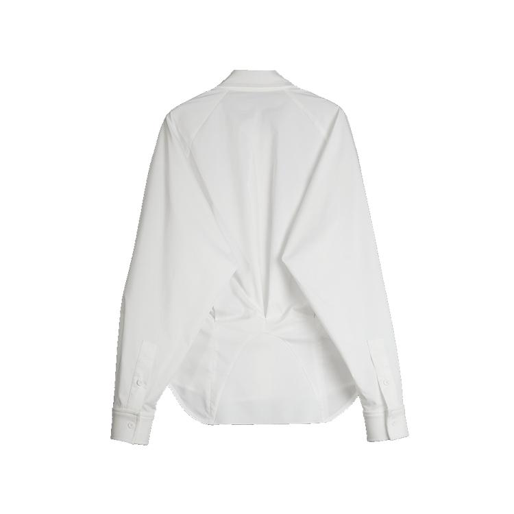 ELLE Fashionable Casual Solid Color Long Sleeve Shirt Women tops White EC50638