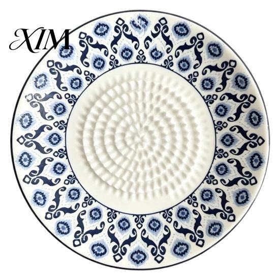 Wielofunkcyjna tarka do przecierów owocowych Ceramiczna tarcza do mielenia imbiru i czosnku, Tarka z ostrymi ząbkami, Łatwa do czyszczenia ręczna maszynka do mielenia dodatków żywnościowych