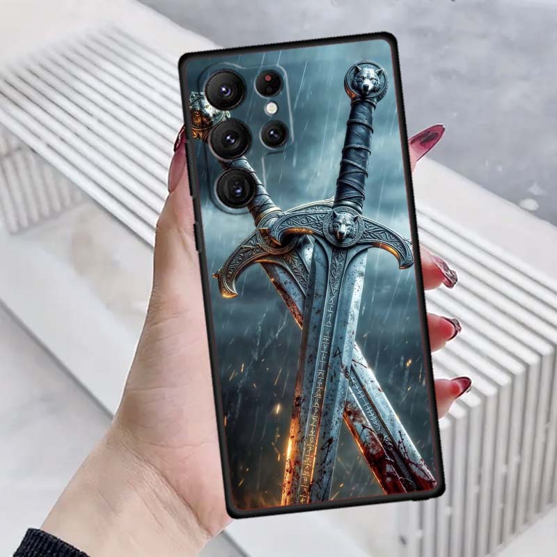 Fashion Hero Design Pattern For Samsung Galaxy S26 S25 S24 S23 S22 S21 S20 Ultra Plus FE 5G Black Soft TPU Phone Case