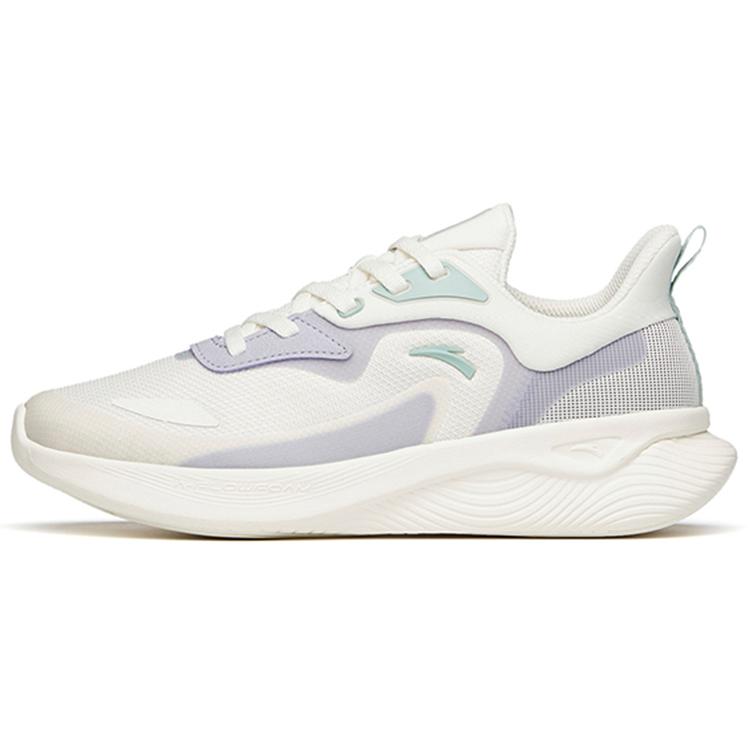 New Anta Running Collection Cushioning Anti Slip And Wear Resistant Low Top Running Shoes Women's White Purple 922145564-1