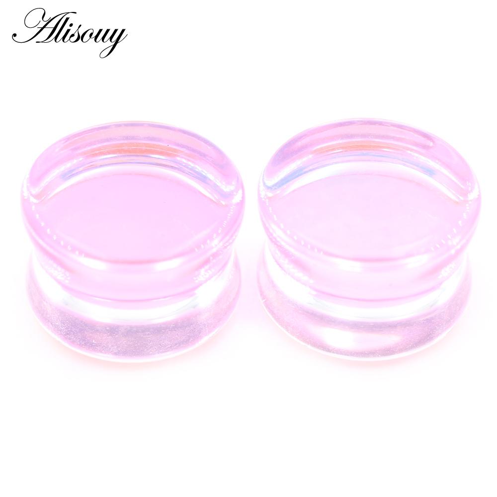 Alisouy 1PC 6mm-30mm Runde Glas Frauen Männer Ohr Stecker Tunnel Messgeräte Keil Expander Extender Ohrringe piercing Körper Schmuck