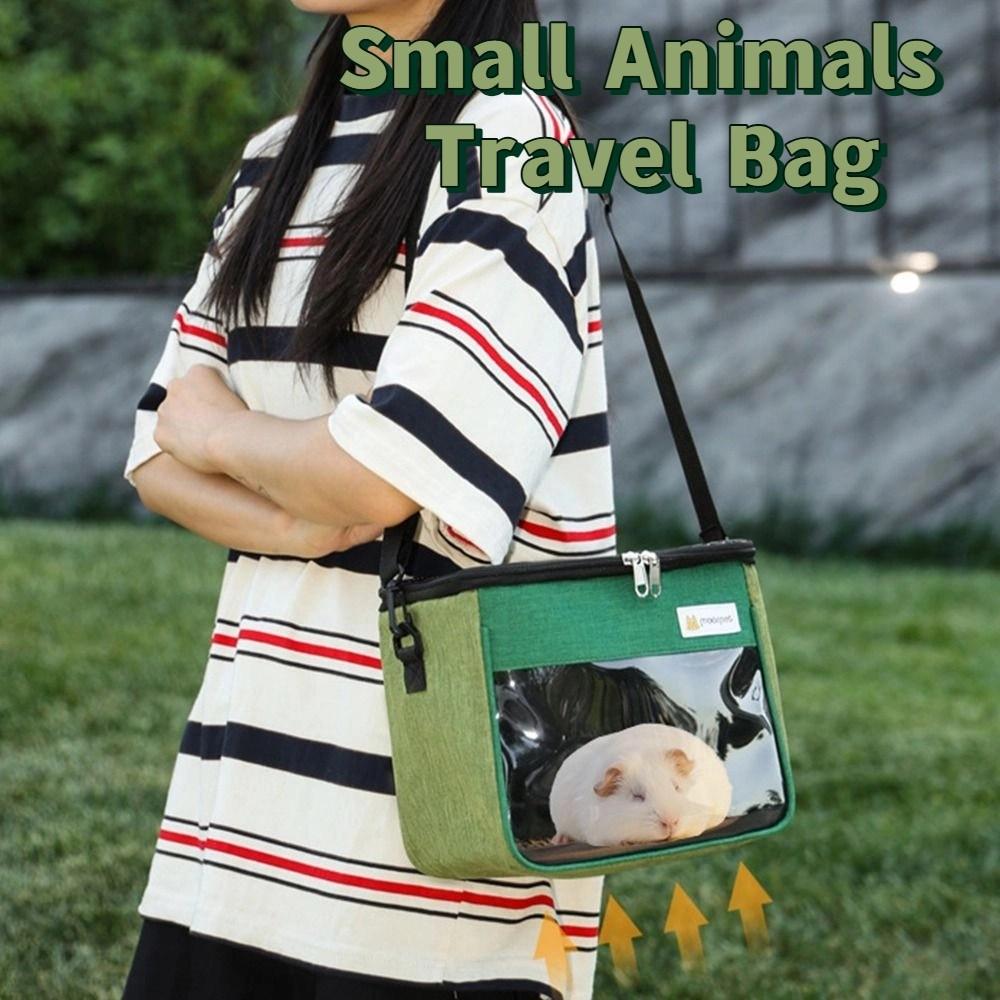 Handheld Pet Takeaway Bag Clear View Chinchilla Outdoor Cage Hamster Travel Carrier  Hamster verde