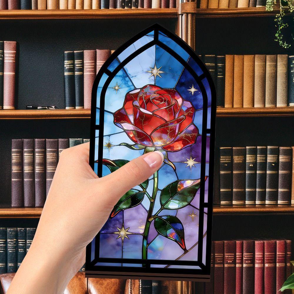 Gothic Arch Design Book Nook Acrylic Light-transmitting Table Setting  Tabletop Display