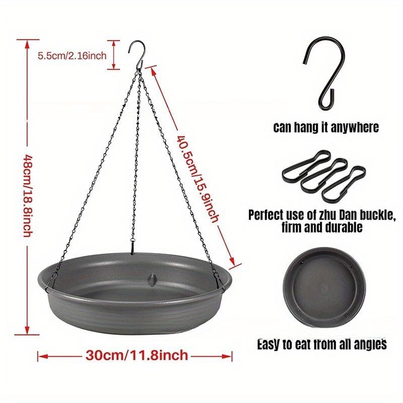 1Pc Hanging Plastic Garden Bird Bath Tray Bird Feeder for Outdoor Automatic Bathing Bird Bath