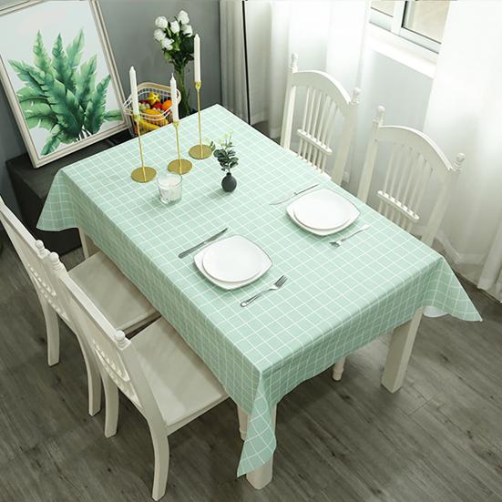 Rectangular Tablecloth, Plastic Plaid Tablecloth, Waterproof Stain-Resistant Table Cover for Dining Table Outdoor Picnic Camping
