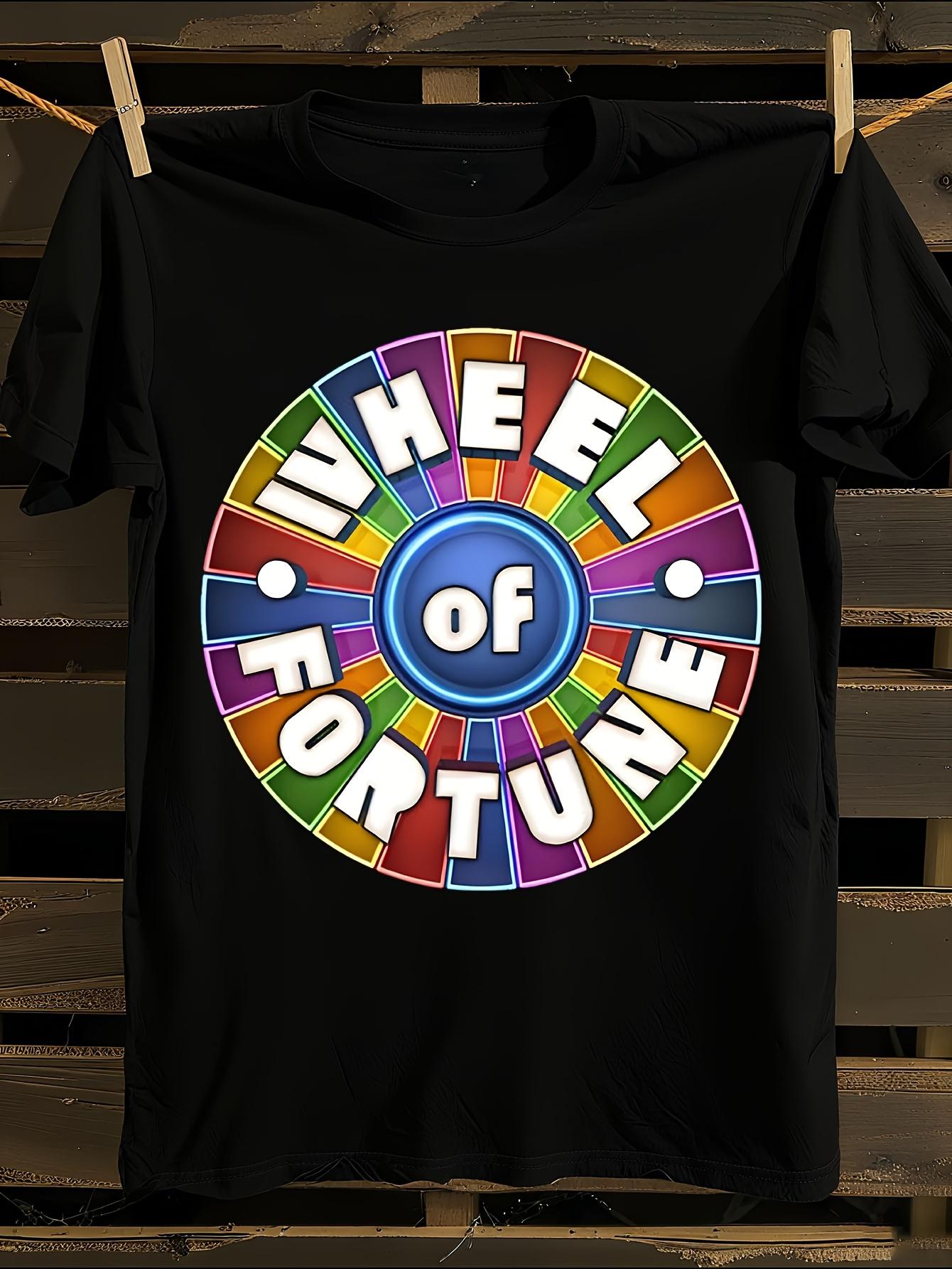 Wheel of Fortune TV Show T-Shirt Mens Tshirt Womens Tshirts with Letters Print Short Sleeves T-Shirt Casual Street Tee Shirt Top M