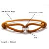 Noter 3mm Thin Cord Chain Bracelet Unisex Stainless Steel Coil Handmade Adjustable Braclet Lucky Blue Red Thread Braslet Joias