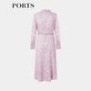 Ports Women's Long Sleeve Printed A-Line Dress
