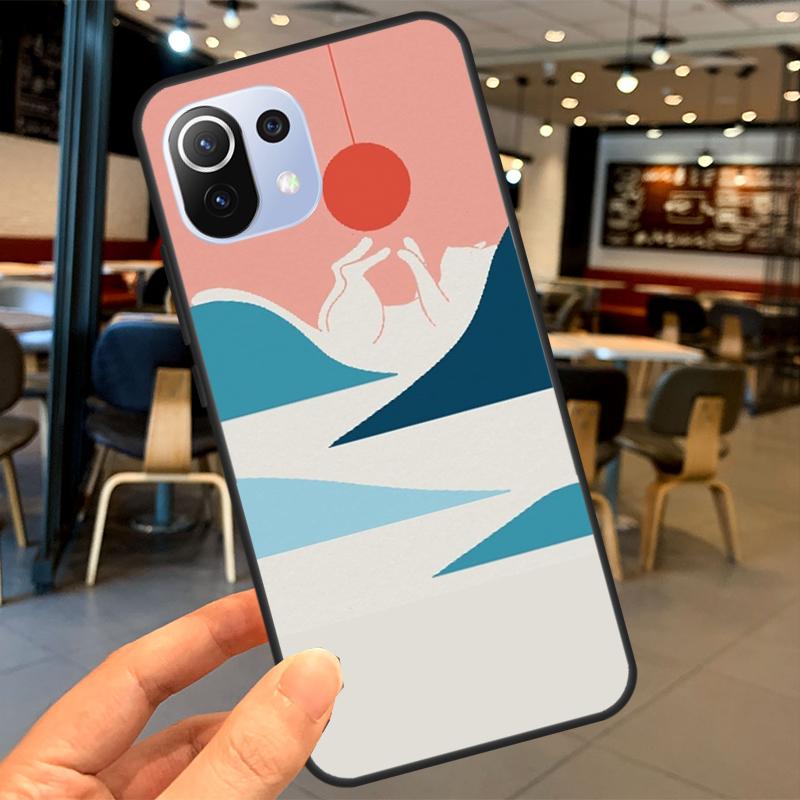 Cat Mount Fuji Japan Landscape For POCO F5 Pro X4 F4 GT C40 M5s F3 X3 X5 Pro Case For Xiaomi 13 12 Lite 12T 11T Pro Cover