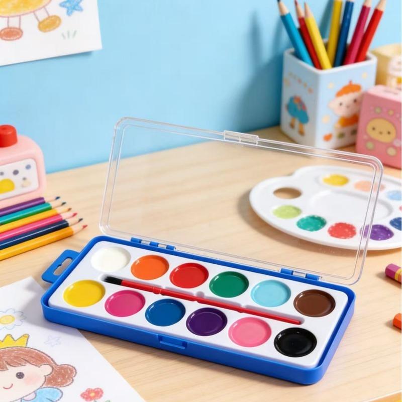 1 SET Kinder-Kunstpigmente 12 Farben 16 Farben Liebe Großzügige Box Halbtrockenes Pigmentpulver Malset Aquarell