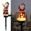 Outdoor Light with Chimney Santa Design - Resin Ground Stake Decorative Garden Light for Pathways and Patio