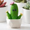 Mini Artificial Cactus Plants In Pots, Compact Faux Potted Cactus Ornaments, Resin Small Decorative Plant for Home Office Desk Tabletop Shelf Decor