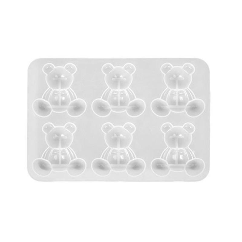 Bear Earring Silicone Mold Brooch Hair Pin Decorative Casting Mold Headwear Clip Mold DIY Craft Jewelry Making Supplies
