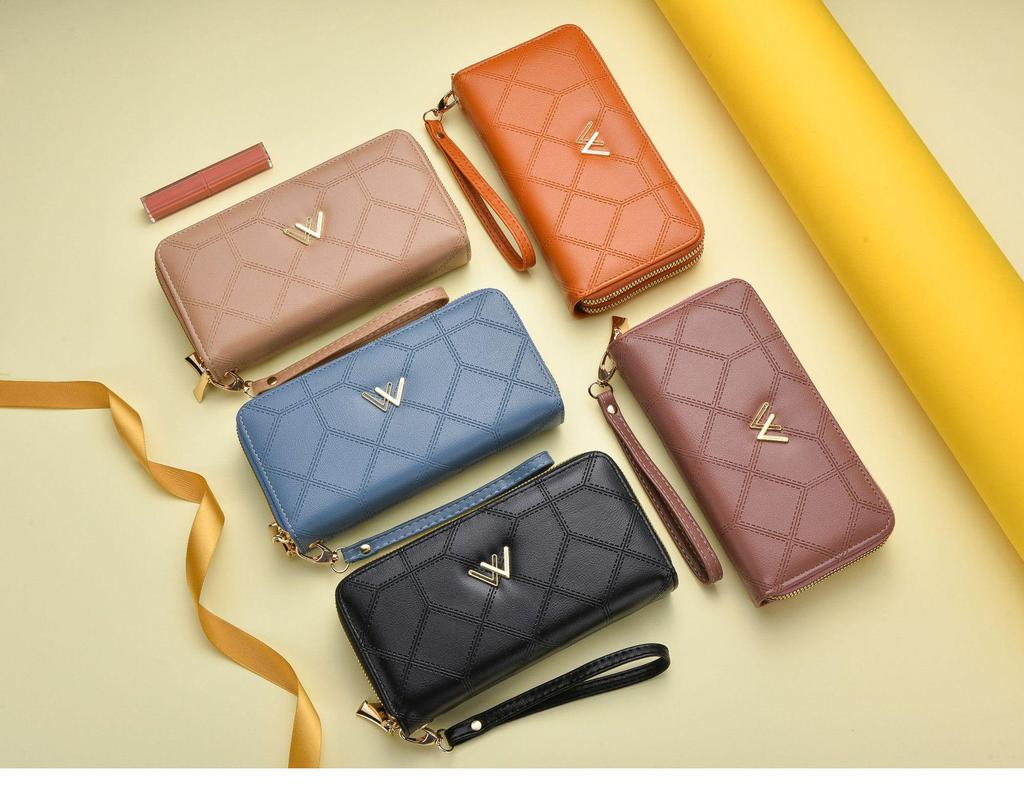 Women's Versatile Long Wallet with Double Zipper, Multiple Card Slots, Large Capacity for Coins, High-Quality Clutch Bag.